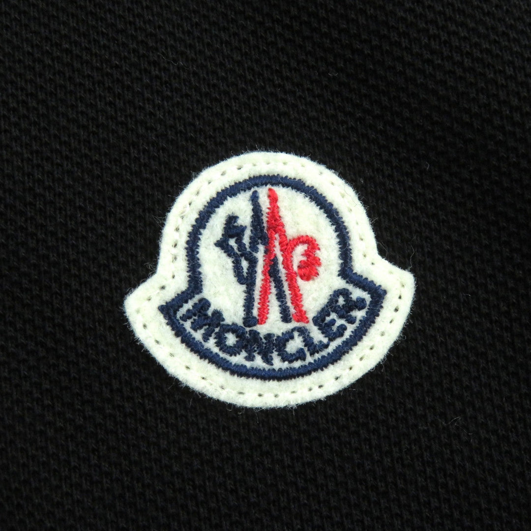 MONCLER Long sleeve polo shirt Main: 100% cotton, Rib: 100% cotton black MAGLIA POLO MANICA LUNGA mens S Used Authentic