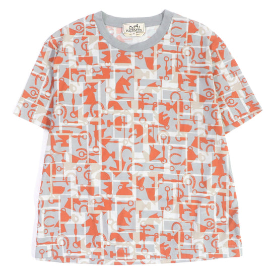 HERMES Short sleeve T-shirt Main: 100% cotton gray mens XS Used Authentic