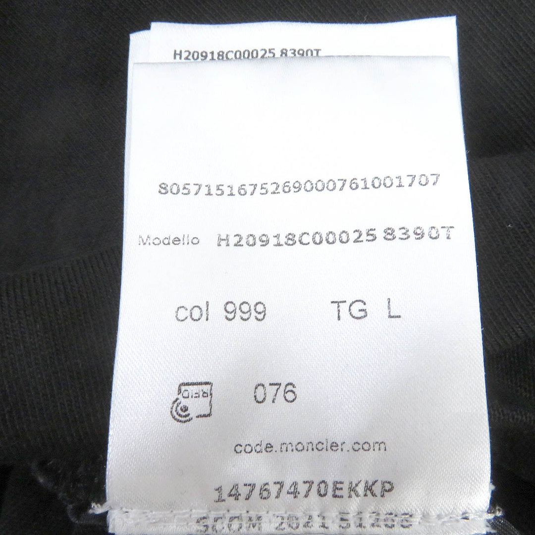 MONCLER Short sleeve T-shirt Main: 100% cotton black mens L Used Authentic
