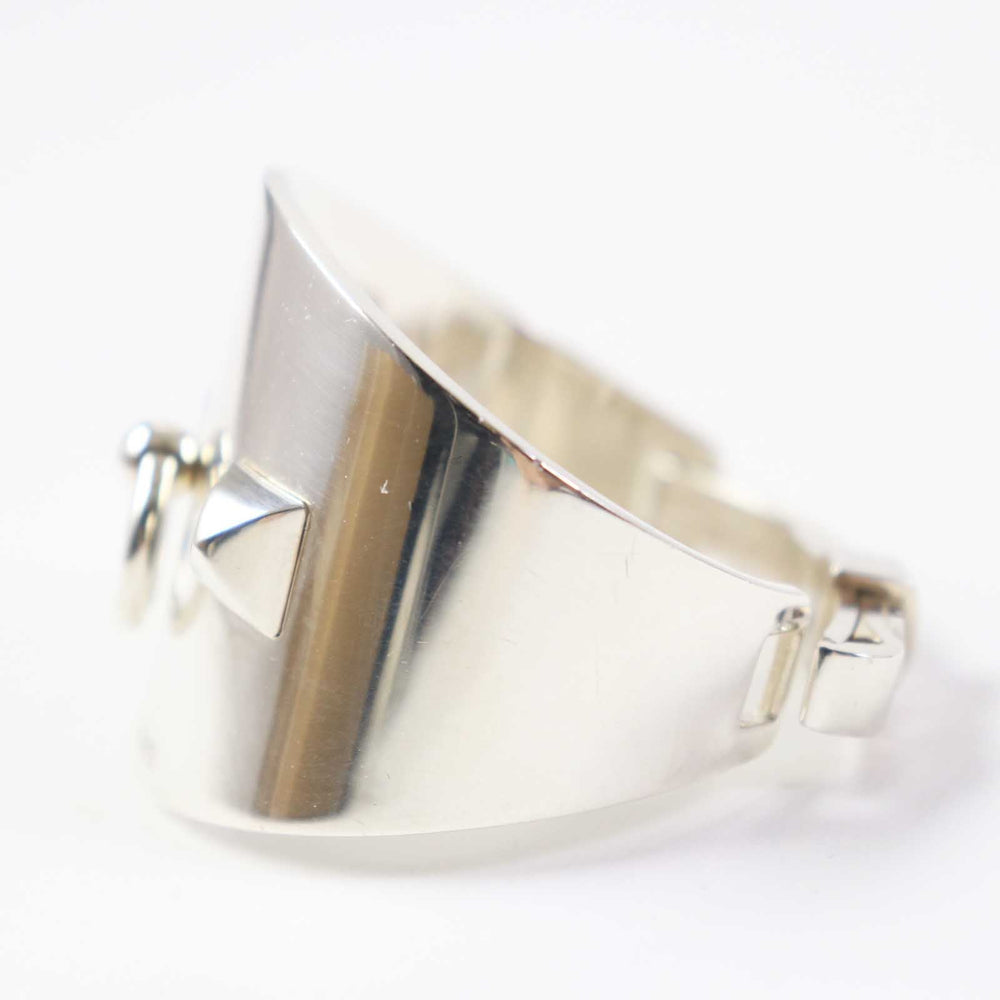 HERMES Bangle Main�FAG925 Silver Collier de Sian Rock Women Used Authentic