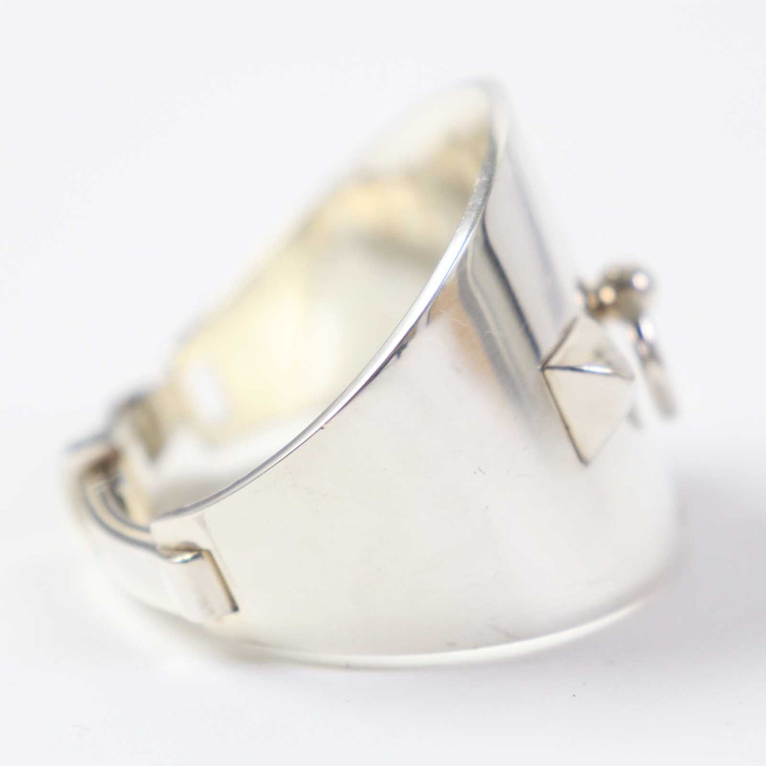 HERMES Bangle Main�FAG925 Silver Collier de Sian Rock Women Used Authentic