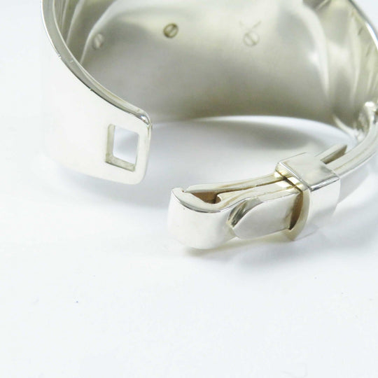 HERMES Bangle Main�FAG925 Silver Collier de Sian Rock Women Used Authentic