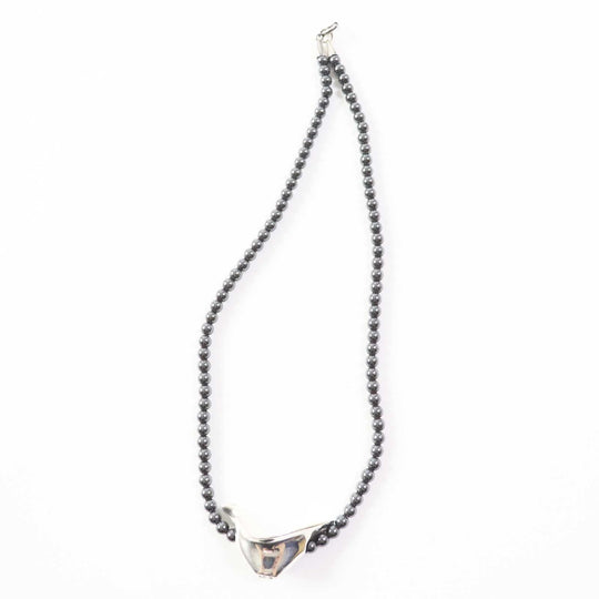 Georg Jensen Necklace Main: AG925, Stone: Hematite Silver HaH Women Used Authentic