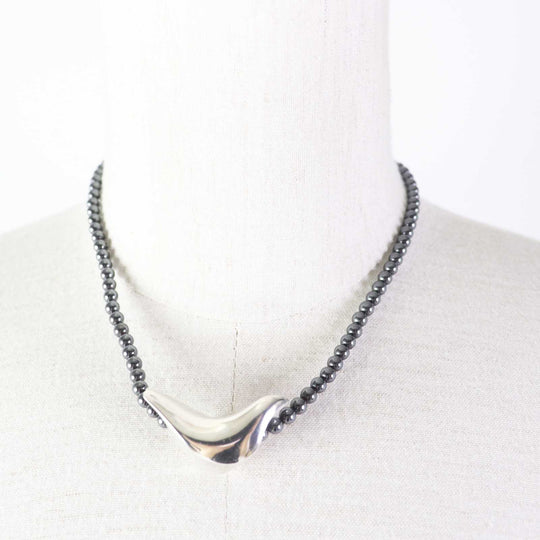 Georg Jensen Necklace Main: AG925, Stone: Hematite Silver HaH Women Used Authentic