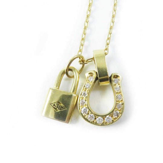 Sympathy of Soul Necklace Main: K18, Part: Diamond gold Women Used Authentic