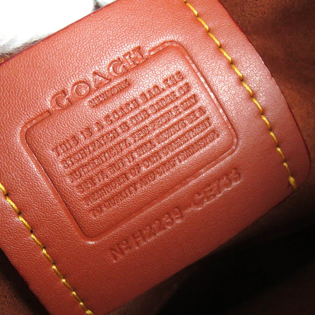 COACH Shoulder Bag CE731 Signature Coated Canvas, Refined Calfskin Leather Beige brown Brook Carryall Signature Women Used Authentic