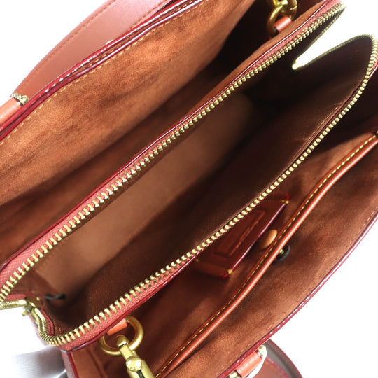 COACH Shoulder Bag CE731 Signature Coated Canvas, Refined Calfskin Leather Beige brown Brook Carryall Signature Women Used Authentic