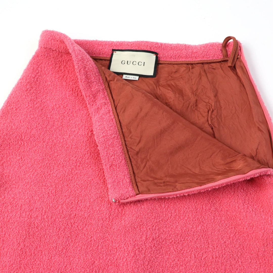 GUCCI Mini skirt 631492 Main: 92% wool, Main: 8% nylon, Lining: 100% rayon pink Women 36 Used Authentic