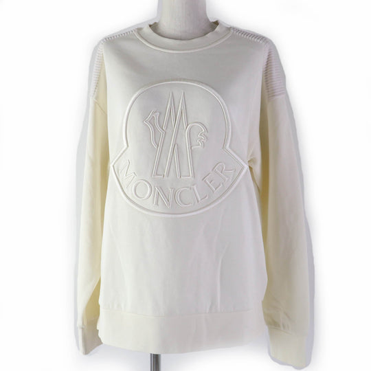 MONCLER sweat cotton Ivory FELPA Women S Used Authentic