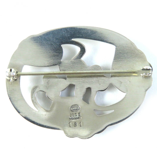 Georg Jensen Brooch 101 Main�FSV925 Silver Moonlight Grape Women Used Authentic