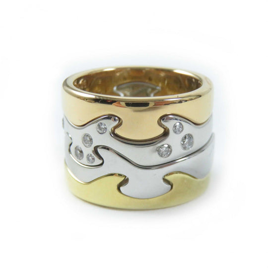 Georg Jensen Ring Main: 750, Diamond Gold silver 4 hooks Fusion ring Women 50 Used Authentic