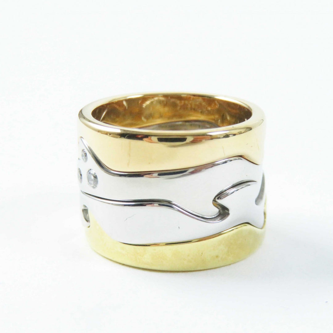 Georg Jensen Ring Main: 750, Diamond Gold silver 4 hooks Fusion ring Women 50 Used Authentic