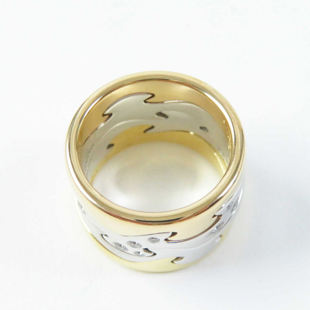 Georg Jensen Ring Main: 750, Diamond Gold silver 4 hooks Fusion ring Women 50 Used Authentic