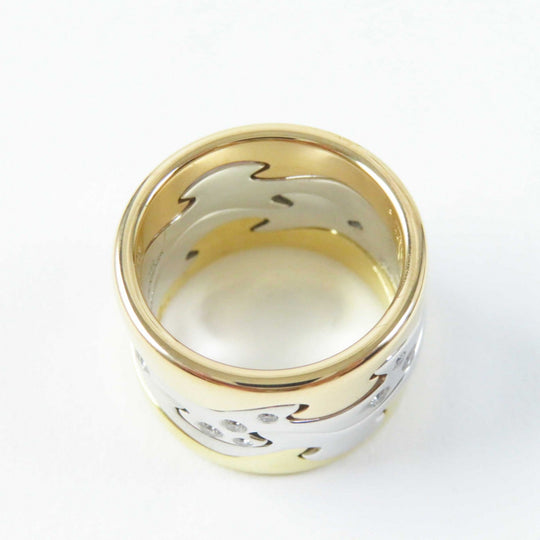 Georg Jensen Ring Main: 750, Diamond Gold silver 4 hooks Fusion ring Women 50 Used Authentic
