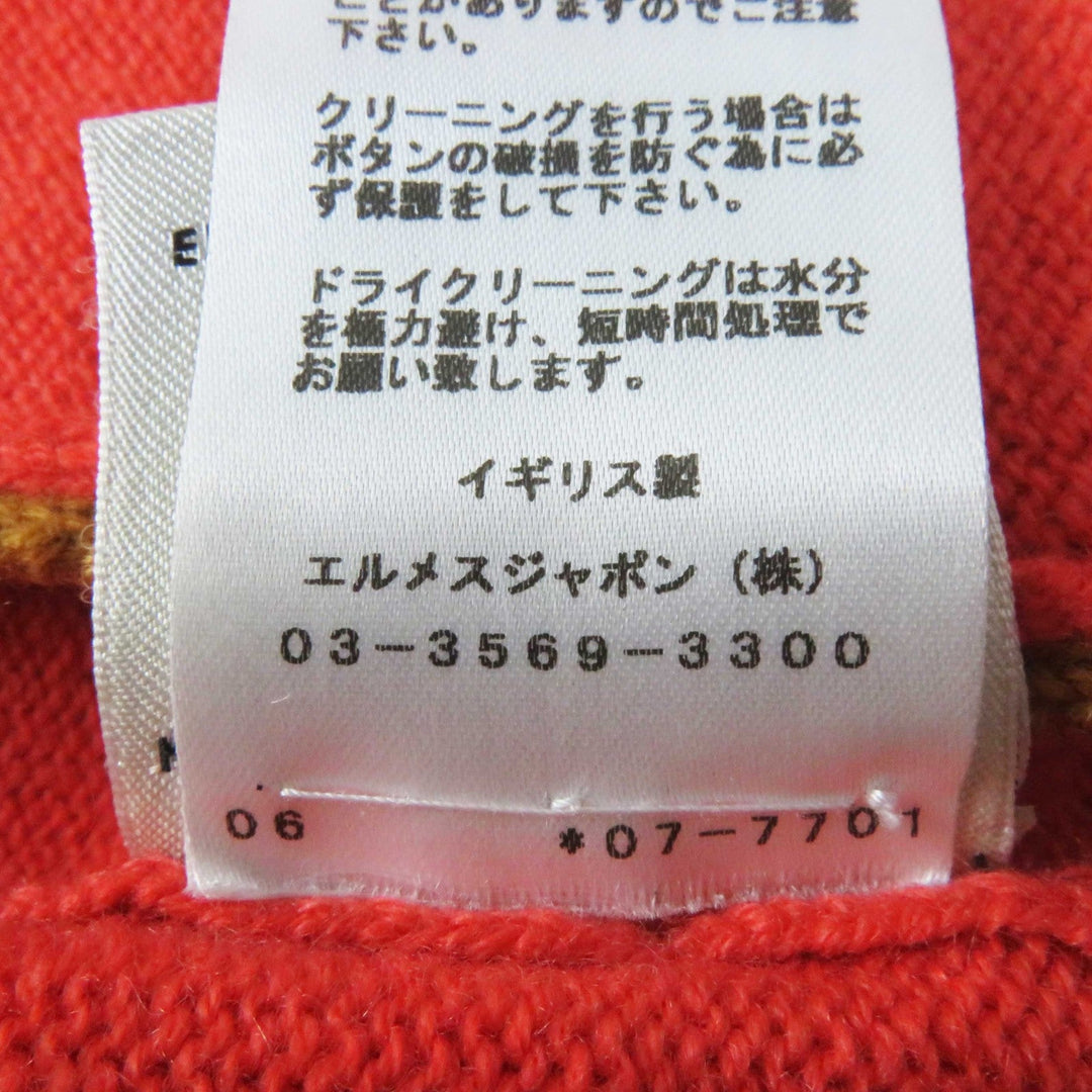 HERMES cardigan Outer material: 100% cashmere Coral orange Women 34 Used Authentic