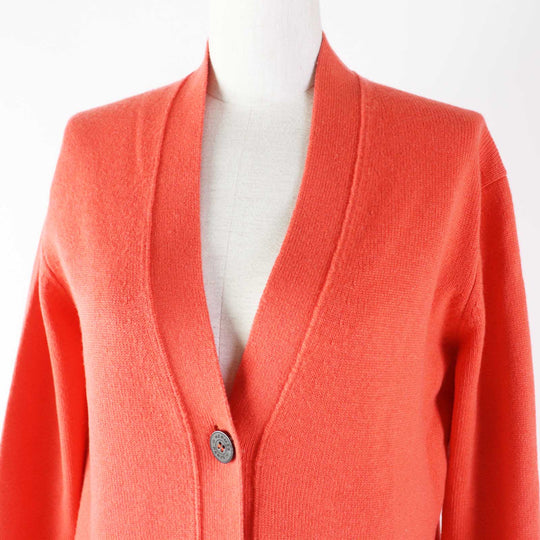 HERMES cardigan Outer material: 100% cashmere Coral orange Women 34 Used Authentic