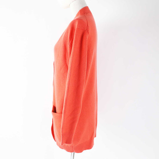 HERMES cardigan Outer material: 100% cashmere Coral orange Women 34 Used Authentic