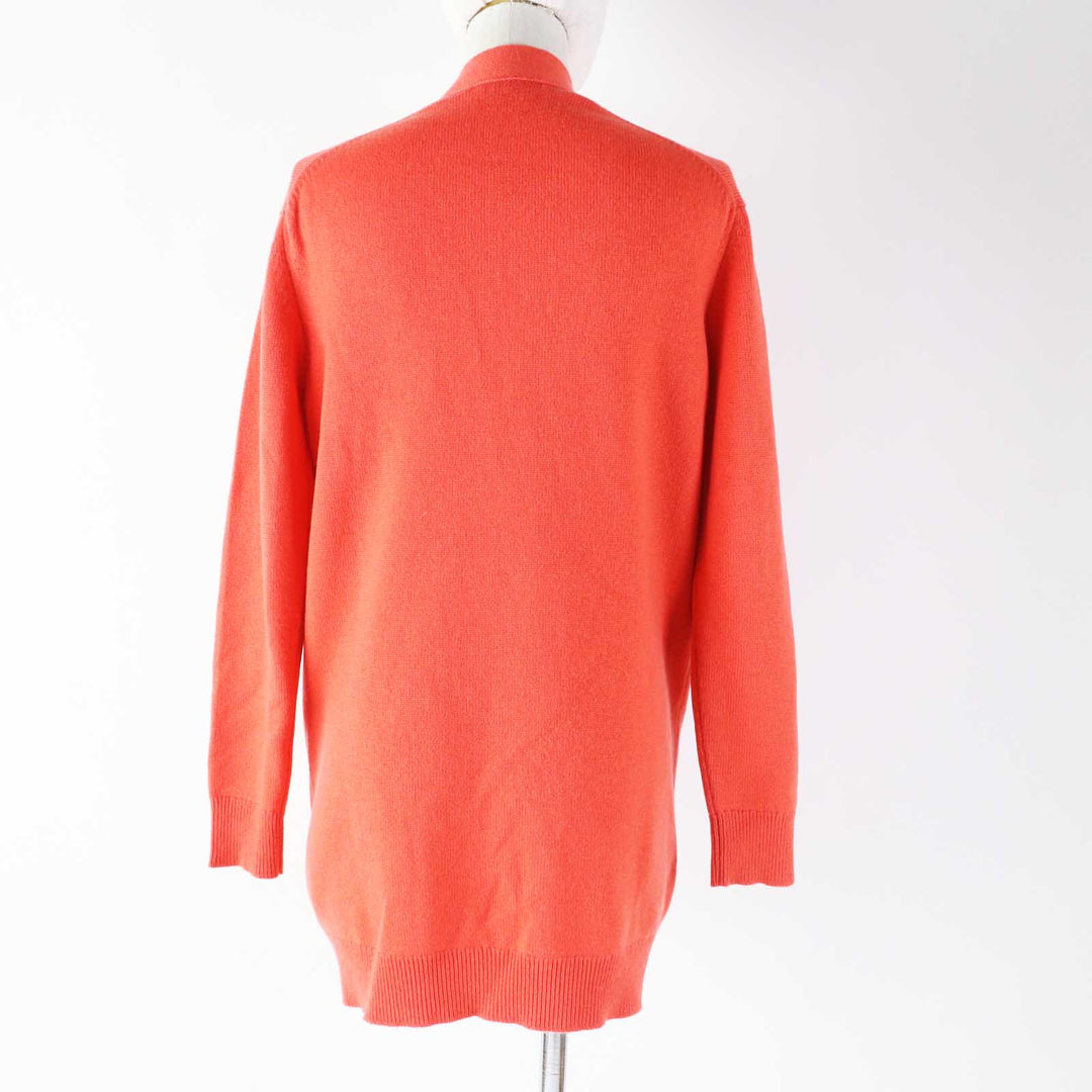 HERMES cardigan Outer material: 100% cashmere Coral orange Women 34 Used Authentic
