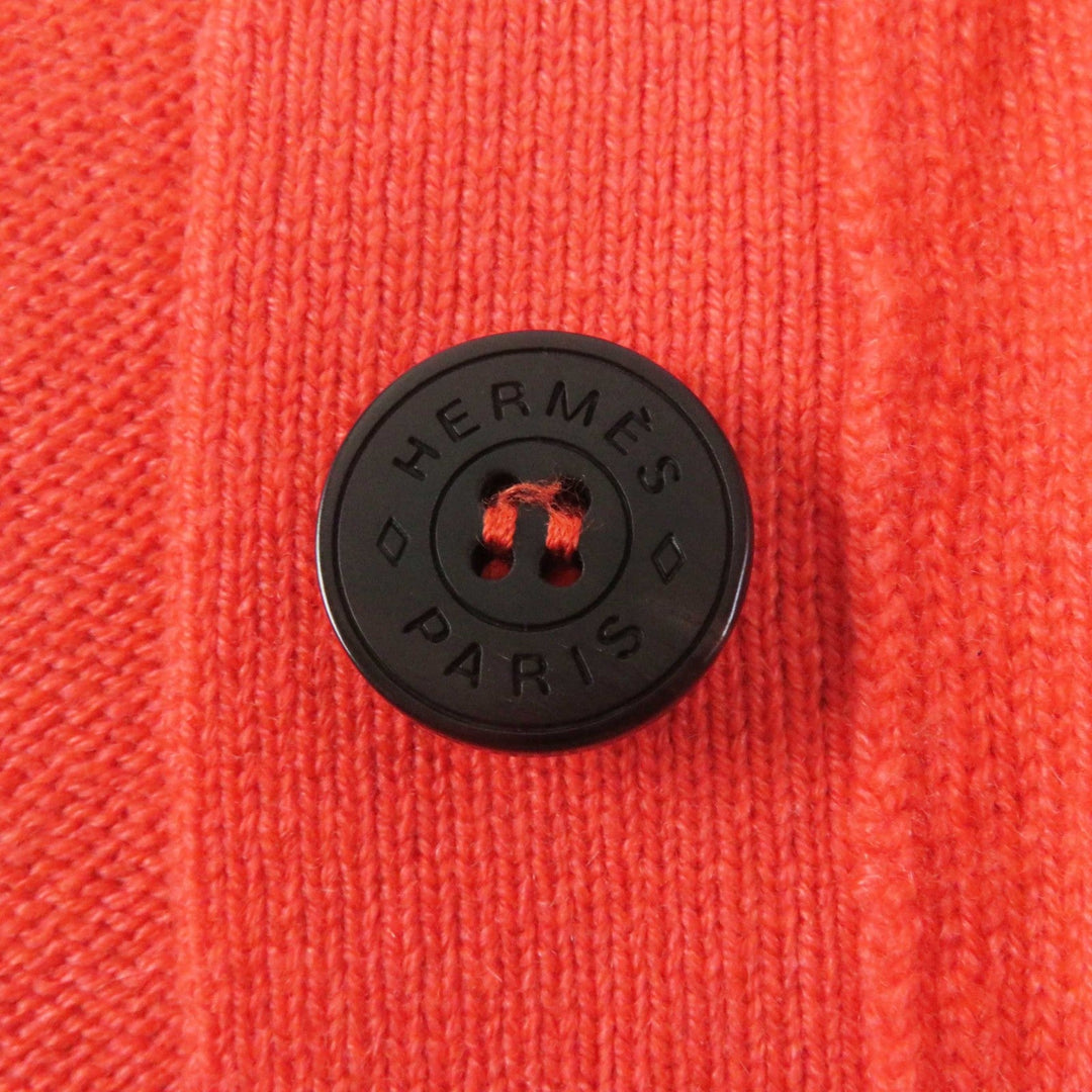 HERMES cardigan Outer material: 100% cashmere Coral orange Women 34 Used Authentic