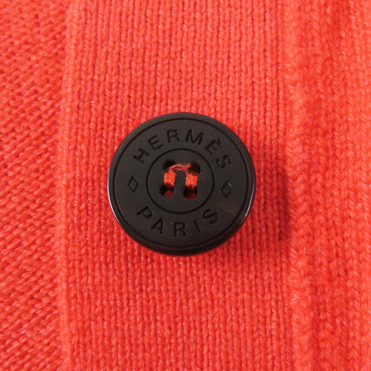 HERMES cardigan Outer material: 100% cashmere Coral orange Women 34 Used Authentic