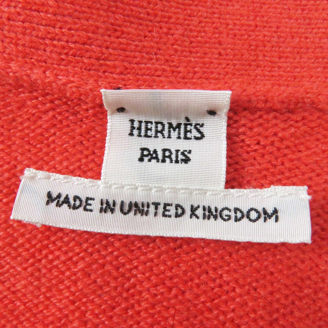 HERMES cardigan Outer material: 100% cashmere Coral orange Women 34 Used Authentic