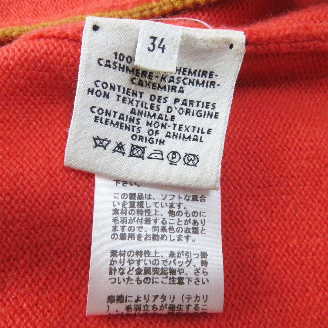 HERMES cardigan Outer material: 100% cashmere Coral orange Women 34 Used Authentic