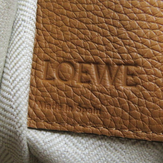 LOEWE Handbag A538535X51 Soft grain calfskin, 55% cotton/45% linen Light caramel Hammock Small Women Used Authentic