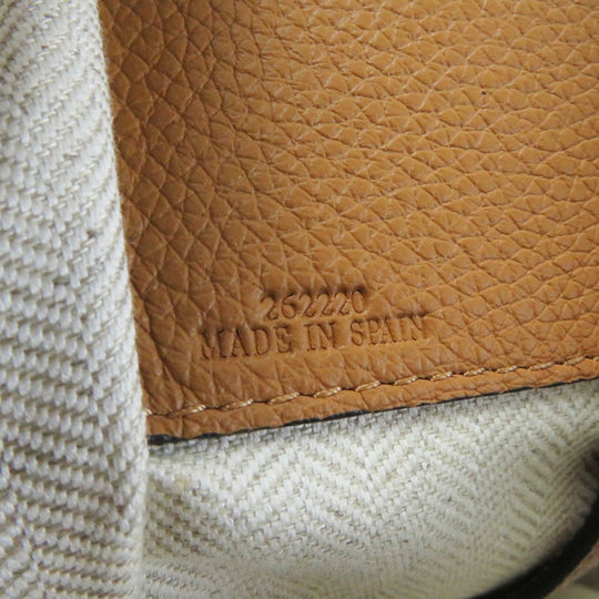 LOEWE Handbag A538535X51 Soft grain calfskin, 55% cotton/45% linen Light caramel Hammock Small Women Used Authentic