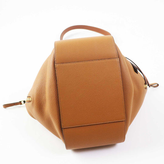 LOEWE Handbag A538535X51 Soft grain calfskin, 55% cotton/45% linen Light caramel Hammock Small Women Used Authentic