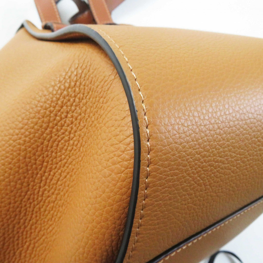 LOEWE Handbag A538535X51 Soft grain calfskin, 55% cotton/45% linen Light caramel Hammock Small Women Used Authentic