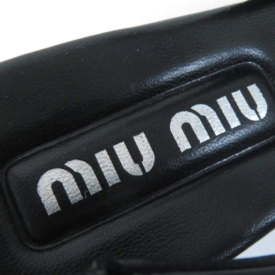 MIUMIU pumps 5I923D Main: Patent black Patent leather slingback pumps Women 37 Used Authentic