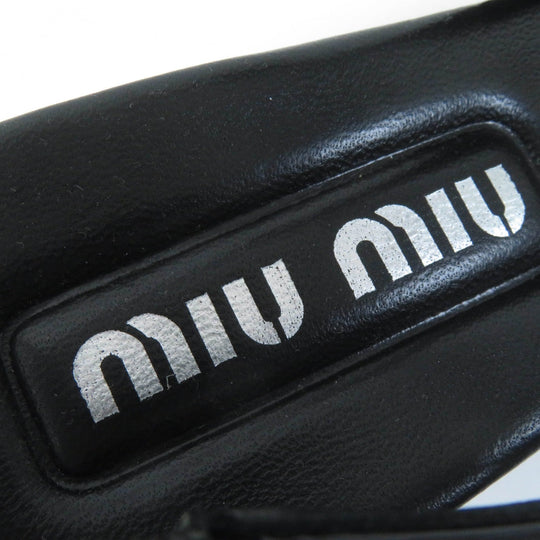 MIUMIU pumps 5I923D Main: Patent black Patent leather slingback pumps Women 37 Used Authentic