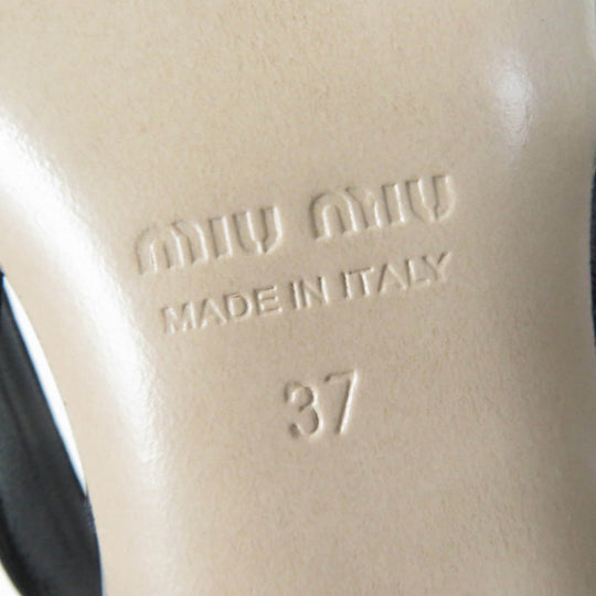 MIUMIU pumps 5I923D Main: Patent black Patent leather slingback pumps Women 37 Used Authentic