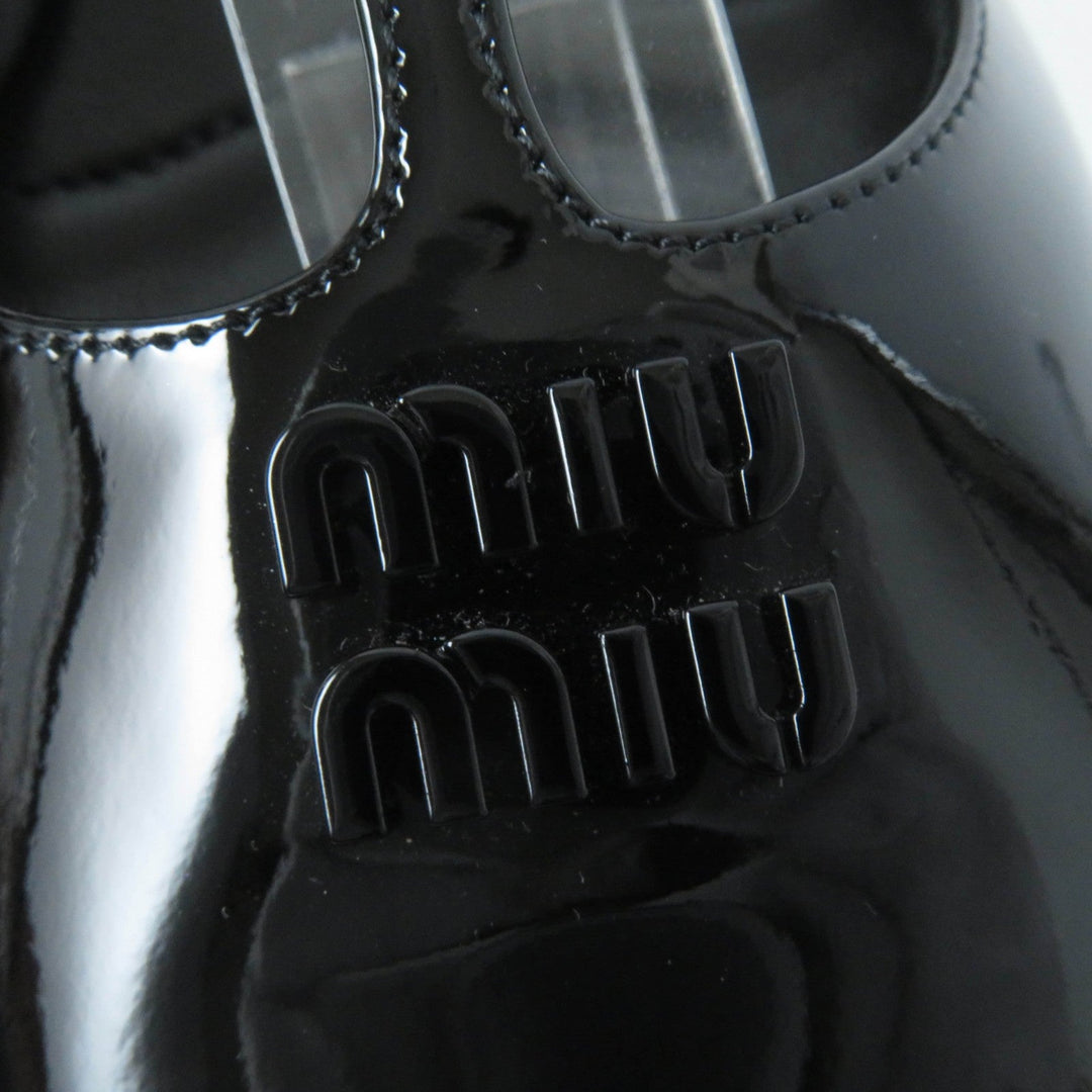 MIUMIU pumps 5I923D Main: Patent black Patent leather slingback pumps Women 37 Used Authentic