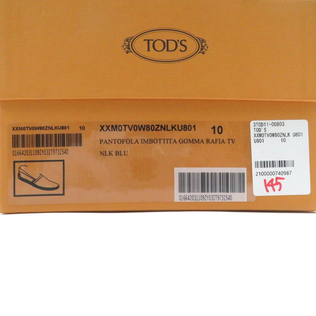 TOD�fS Slip-on Main: Leather Dark navy PANTOFOLA IMBOTTITA GOMMA TV mens 10 Used Authentic