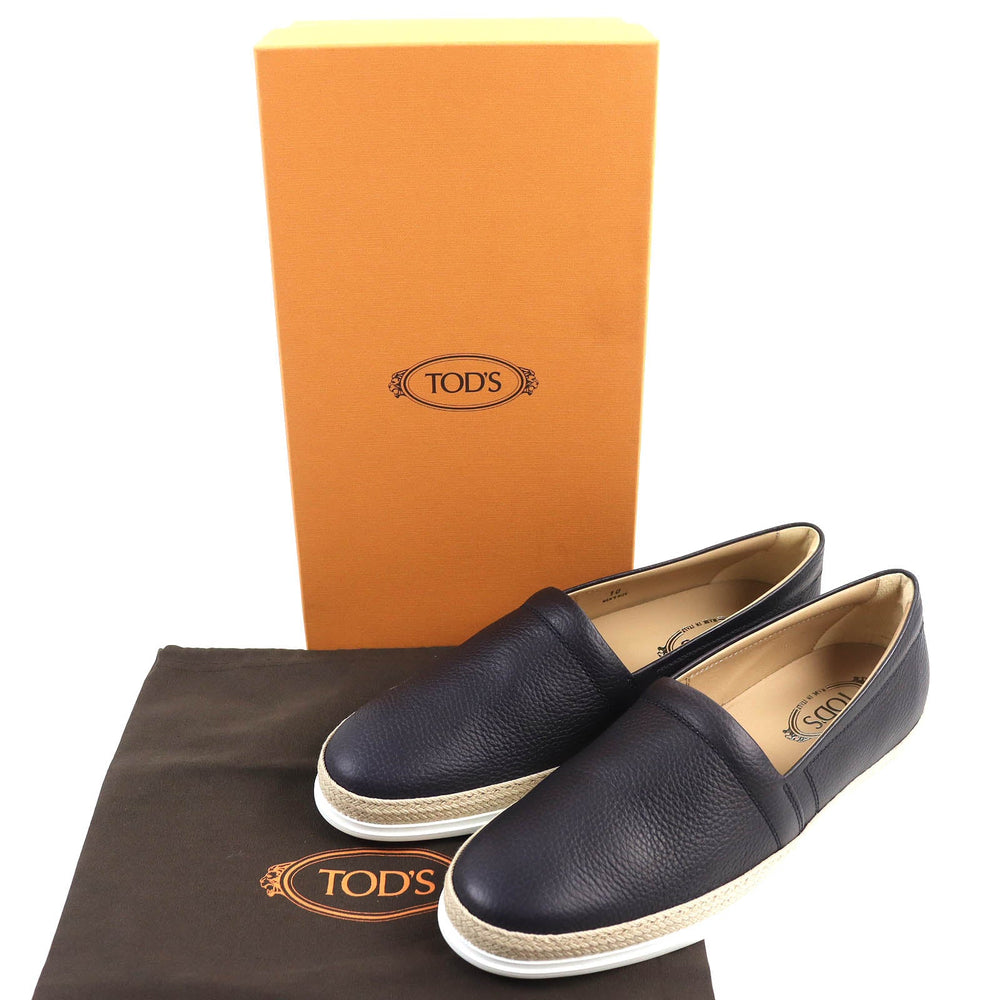 TOD�fS Slip-on Main: Leather Dark navy PANTOFOLA IMBOTTITA GOMMA TV mens 10 Used Authentic