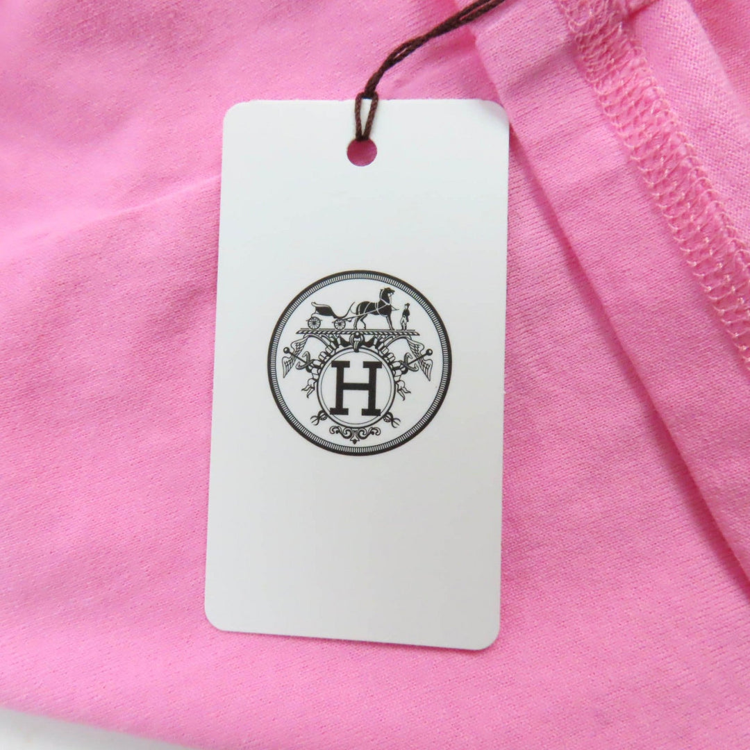 HERMES Short sleeve T-shirt 3E4621DL Main: 100% cotton, part: 72% cotton, part: 24% nylon, part: 4% polyurethane pink Canoe Women 36 Used Authentic
