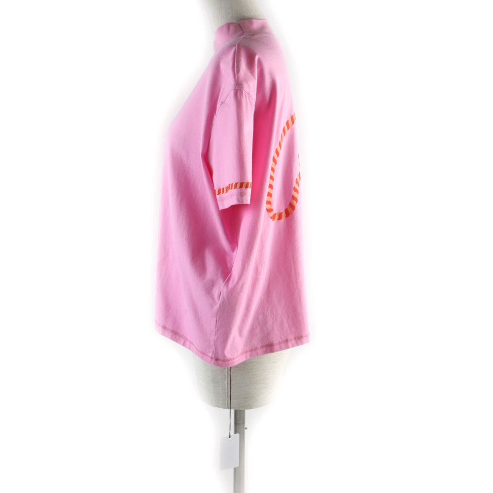 HERMES Short sleeve T-shirt 3E4621DL Main: 100% cotton, part: 72% cotton, part: 24% nylon, part: 4% polyurethane pink Canoe Women 36 Used Authentic