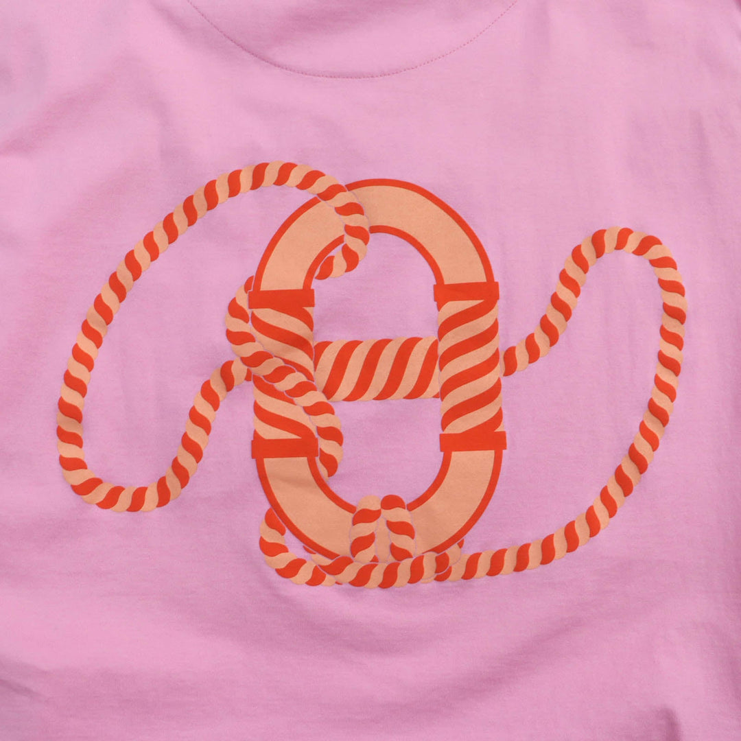 HERMES Short sleeve T-shirt 3E4621DL Main: 100% cotton, part: 72% cotton, part: 24% nylon, part: 4% polyurethane pink Canoe Women 36 Used Authentic