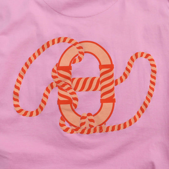 HERMES Short sleeve T-shirt 3E4621DL Main: 100% cotton, part: 72% cotton, part: 24% nylon, part: 4% polyurethane pink Canoe Women 36 Used Authentic