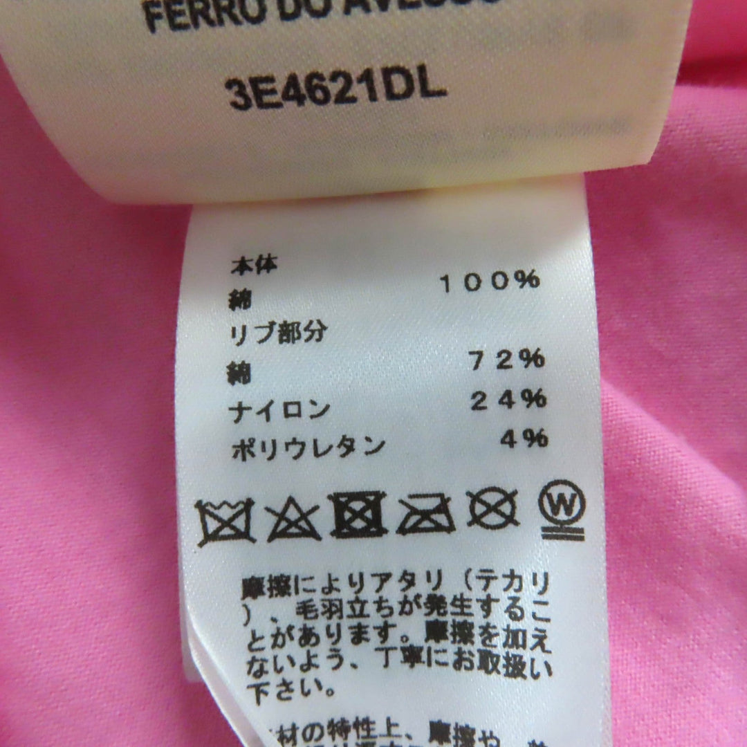 HERMES Short sleeve T-shirt 3E4621DL Main: 100% cotton, part: 72% cotton, part: 24% nylon, part: 4% polyurethane pink Canoe Women 36 Used Authentic