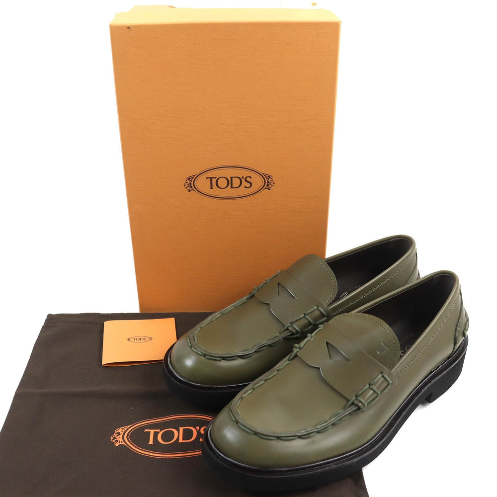 TOD�fS loafers Main: Leather khaki MOCASSINO EXTRALIGHT 92C mens 10 Used Authentic