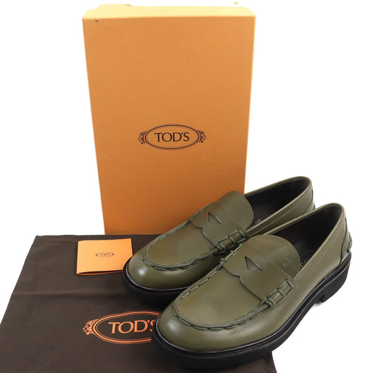 TOD�fS loafers Main: Leather khaki MOCASSINO EXTRALIGHT 92C mens 10 Used Authentic