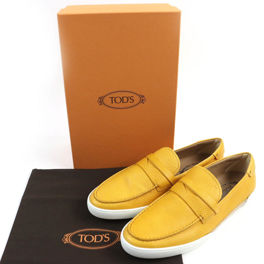 TOD�fS loafers Main: Leather yellow MOCASSINO GOMMA LEGGERA 48B Moccasino Gomma Leggera mens 10 Used Authentic