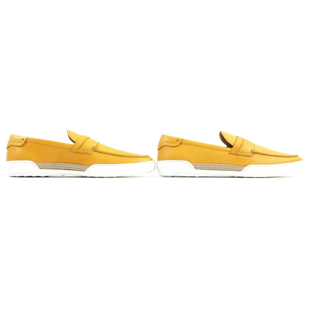 TOD�fS loafers Main: Leather yellow MOCASSINO GOMMA LEGGERA 48B Moccasino Gomma Leggera mens 10 Used Authentic