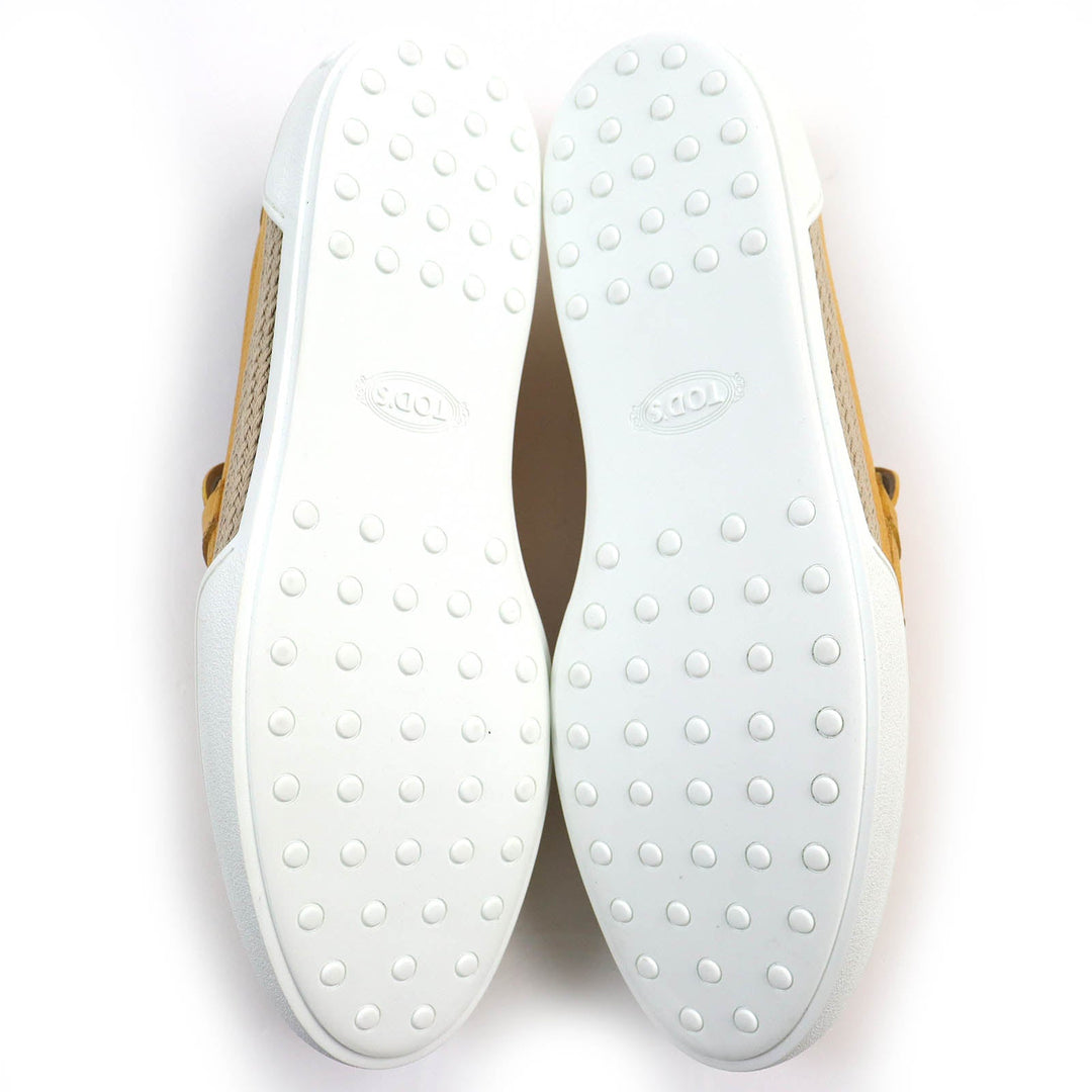 TOD�fS loafers Main: Leather yellow MOCASSINO GOMMA LEGGERA 48B Moccasino Gomma Leggera mens 10 Used Authentic
