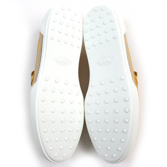 TOD�fS loafers Main: Leather yellow MOCASSINO GOMMA LEGGERA 48B Moccasino Gomma Leggera mens 10 Used Authentic