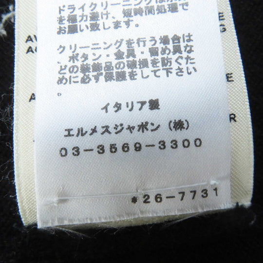 HERMES Short sleeve knit Outer: 100% cashmere, part: 30% wool, part: 30% acetate, part: 20% cotton, part: 20% polyester Black White BRIDES de GALA Ceremony Bridle Women 34 Used Authentic