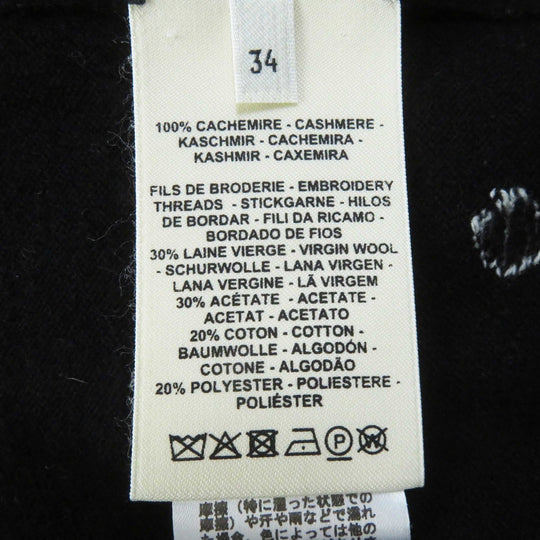 HERMES Short sleeve knit Outer: 100% cashmere, part: 30% wool, part: 30% acetate, part: 20% cotton, part: 20% polyester Black White BRIDES de GALA Ceremony Bridle Women 34 Used Authentic