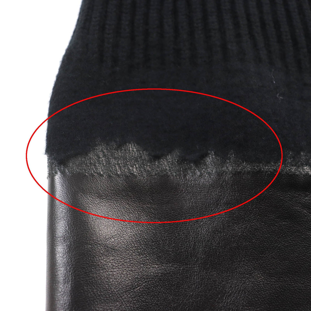 MONCLER one piece Main: 70% wool, Main: 30% cashmere, Part: Sheepskin black Women S Used Authentic